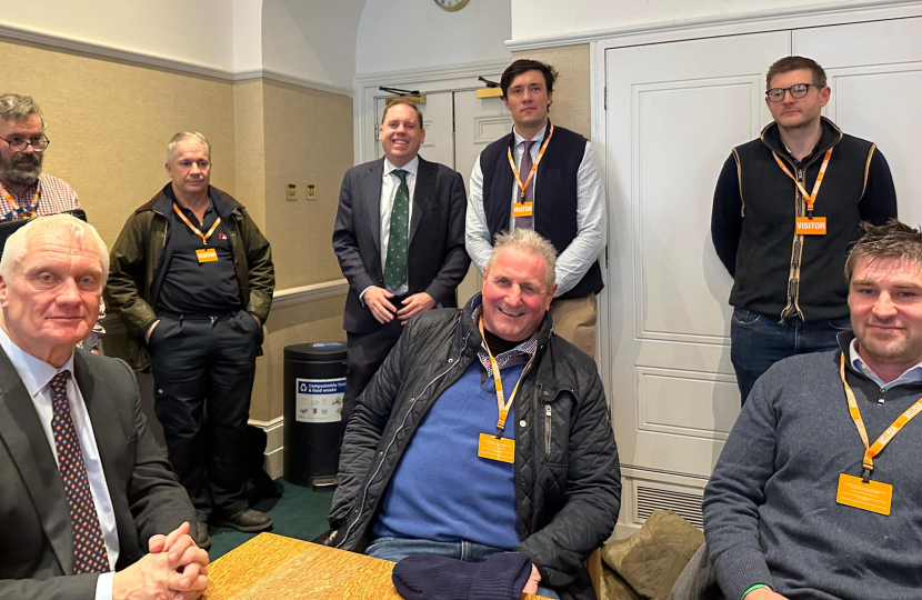 Charlie Dewhirst MP with local farmers