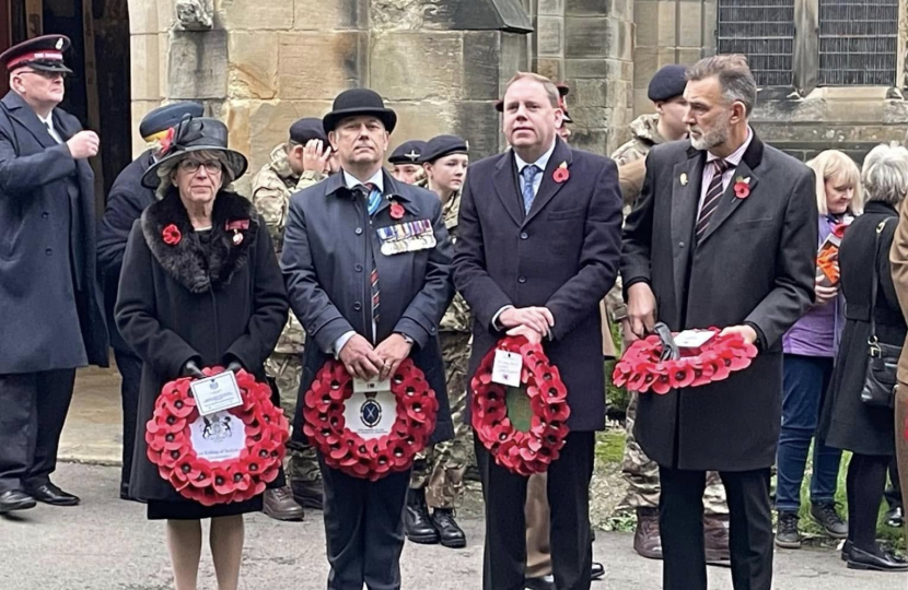 Charlie Dewhirst MP at Remembrance Services 2024