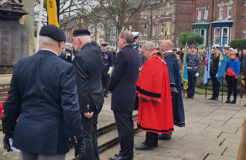 Charlie Dewhirst MP at Remembrance Services 2024