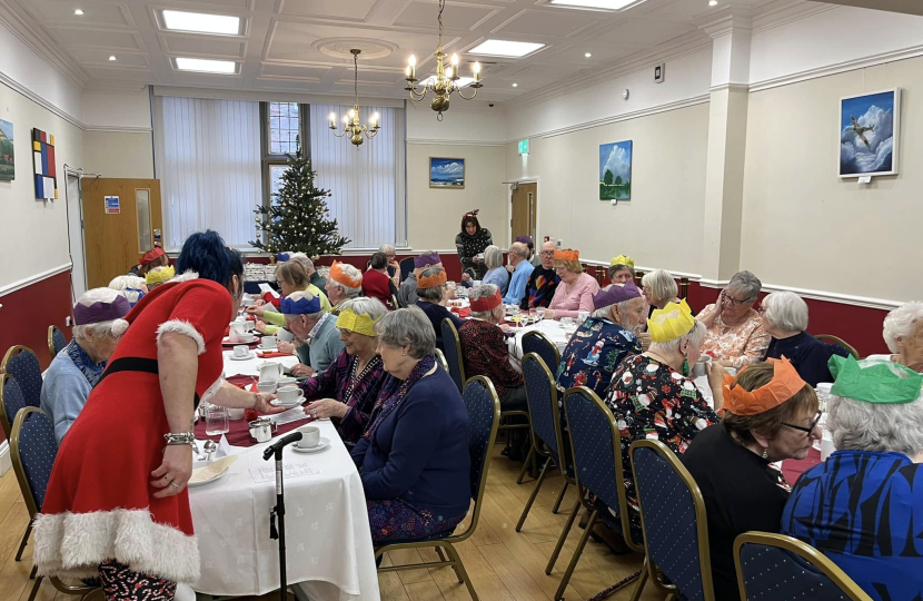 Charlie Dewhirst helps out at Market Weighton Pensioners’ Christmas Lunch