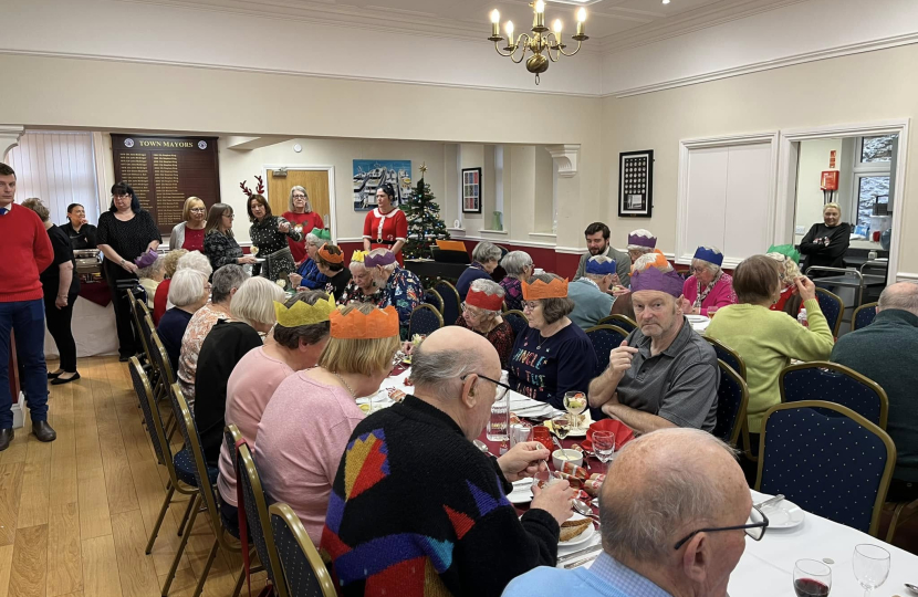 Charlie Dewhirst helps out at Market Weighton Pensioners’ Christmas Lunch