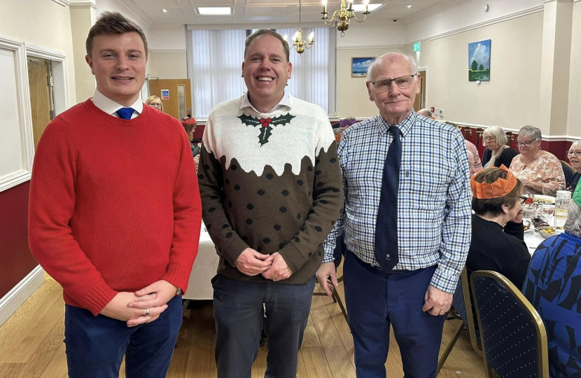 Charlie Dewhirst helps out at Market Weighton Pensioners’ Christmas Lunch